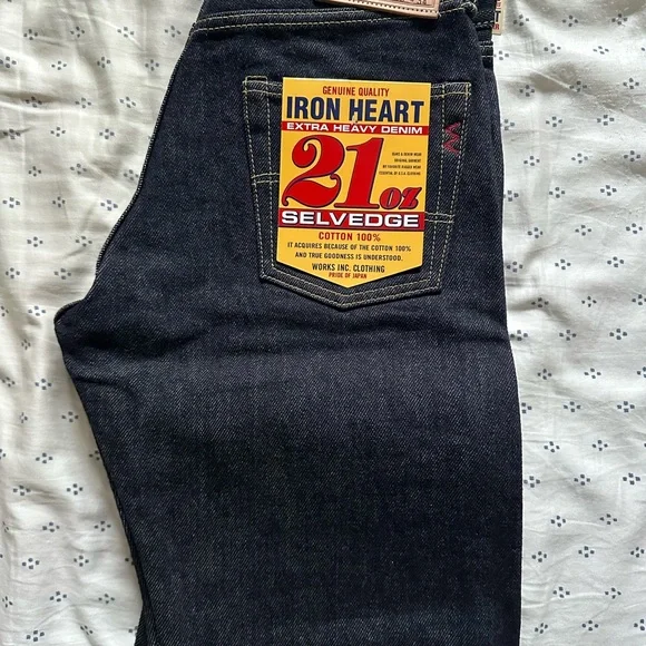 Iron Heart 21oz Selvedge Denim 33” waist 33” Inseam - Picture 2 of 4